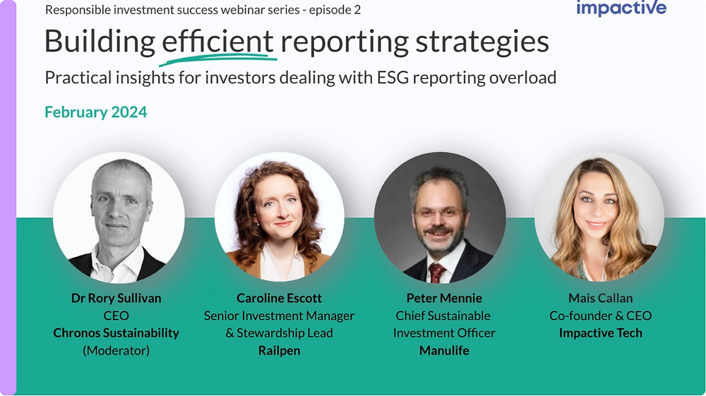 Watch Webinar - Investors: Building Efficient ESG Reporting Strategies