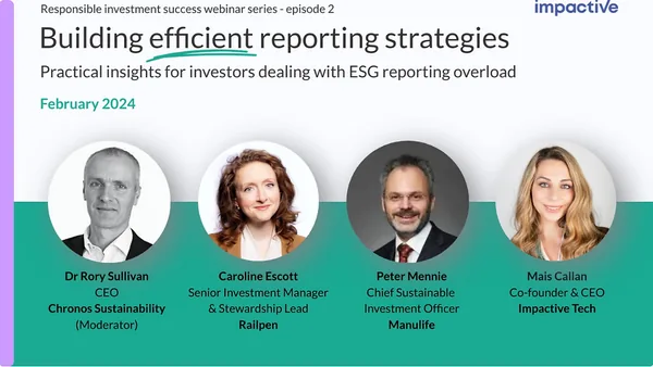 Watch Webinar — Investors: Building Efficient ESG Reporting Strategies